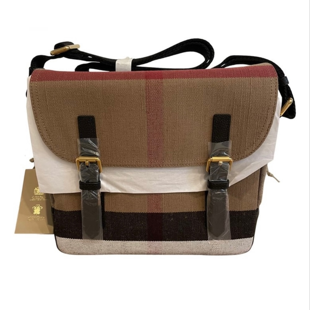 Burberry Canvas Check Messenger Camera Bag